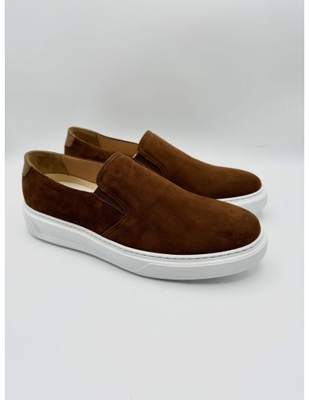 Slip-on con fondo in gomma (pantofola con elastico laterale)